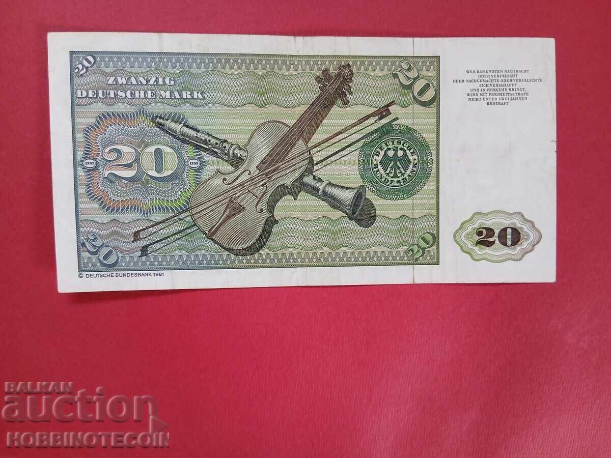 GERMANY 20 Marks - emission - issue 1980 / 1961 / 2 with price 45.00 BGN | € 23.01