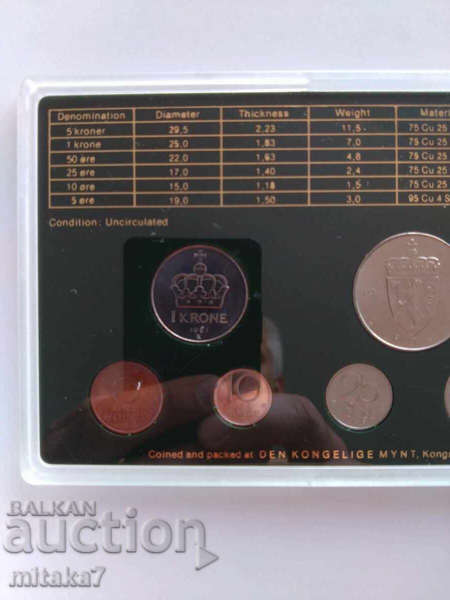 Set of coins, Norway, 1981 - 5 Set of coins, Norway, 1981 - 5