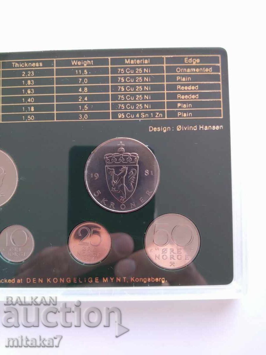 Set of coins, Norway, 1981 - 6 Set of coins, Norway, 1981 - 6