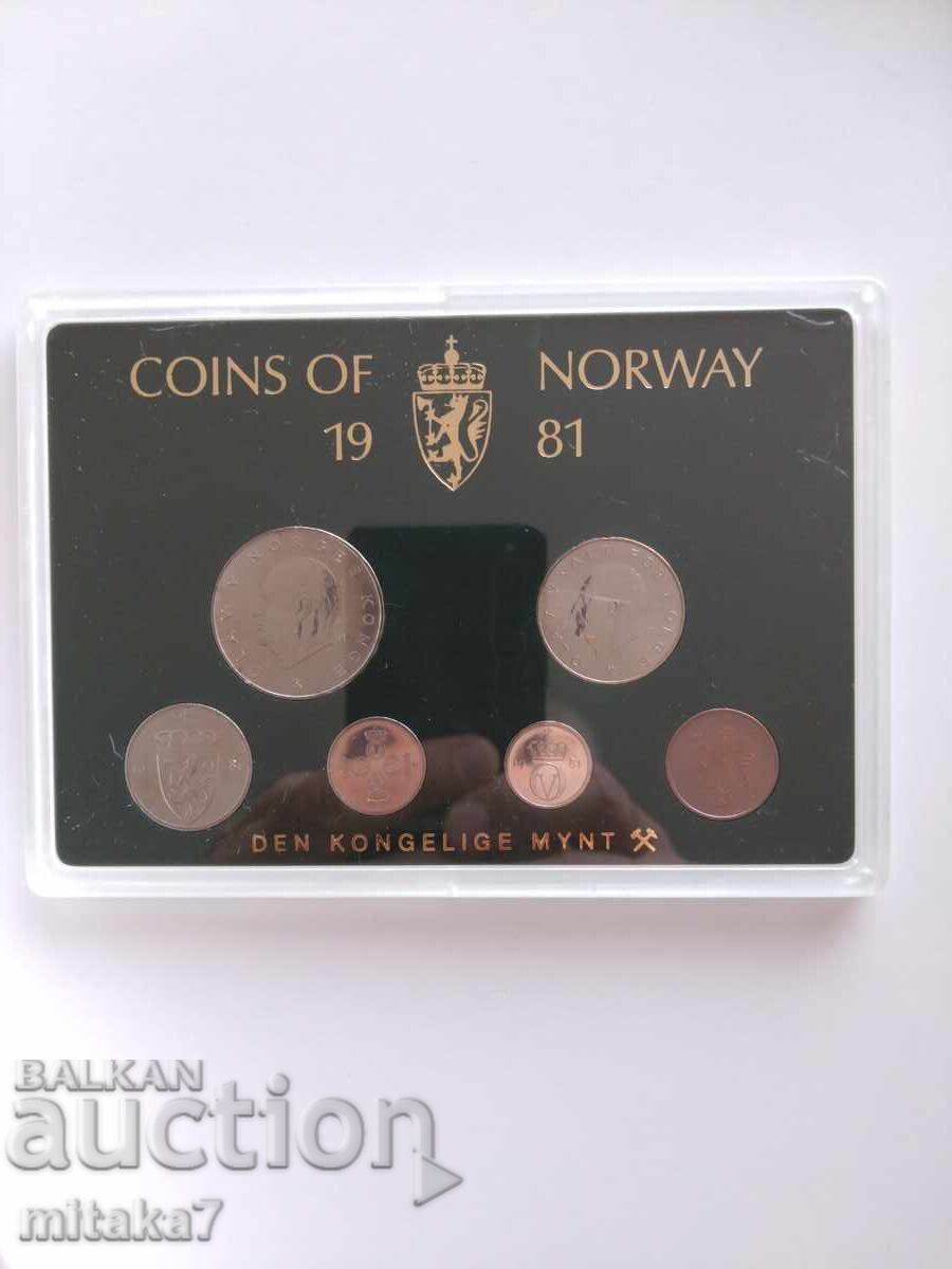 Set of coins, Norway, 1981 Set of coins, Norway, 1981