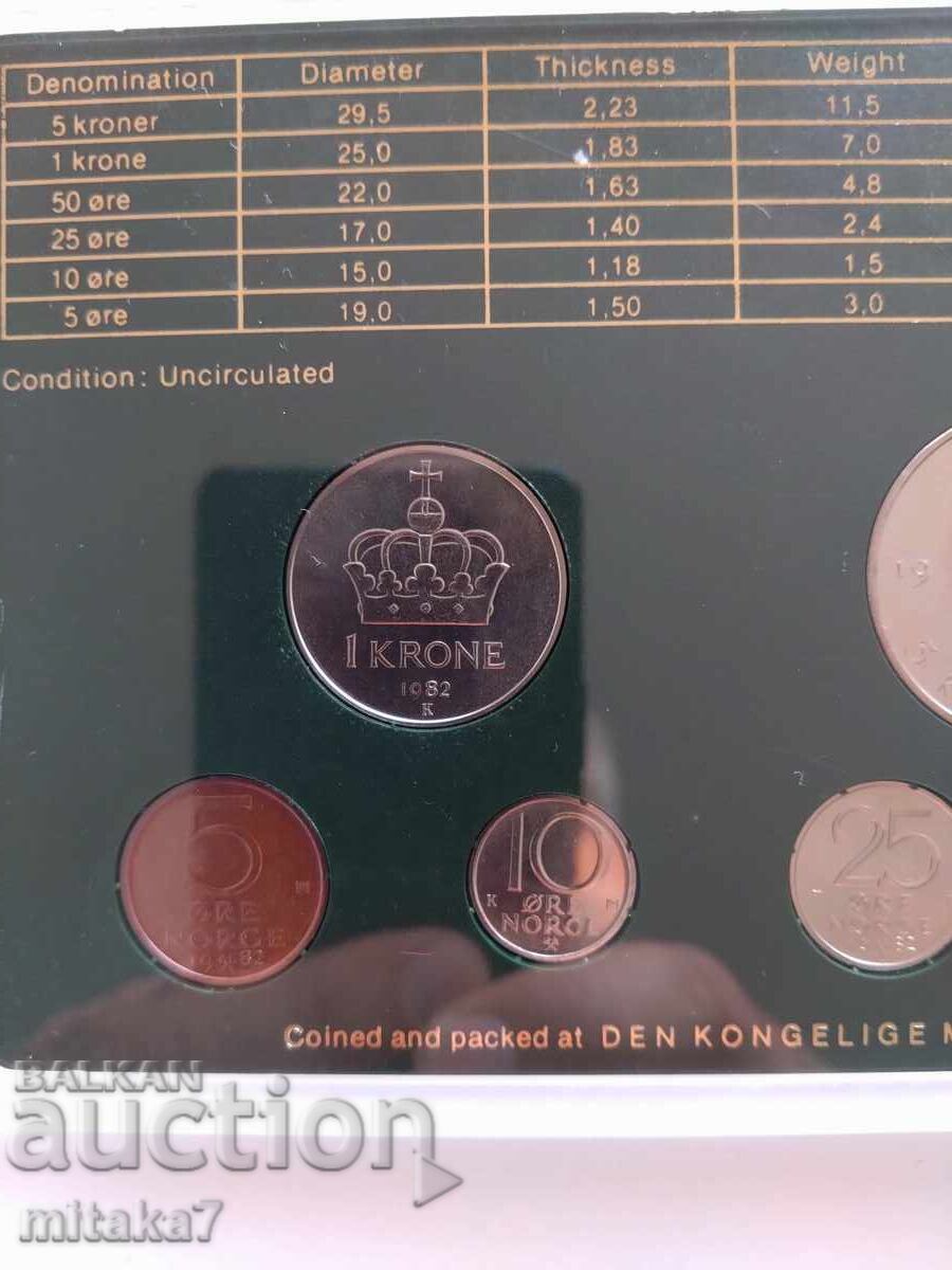 Сет монети, Норвегия, 1982г. - 5 Сет монети, Норвегия, 1982г. - 5