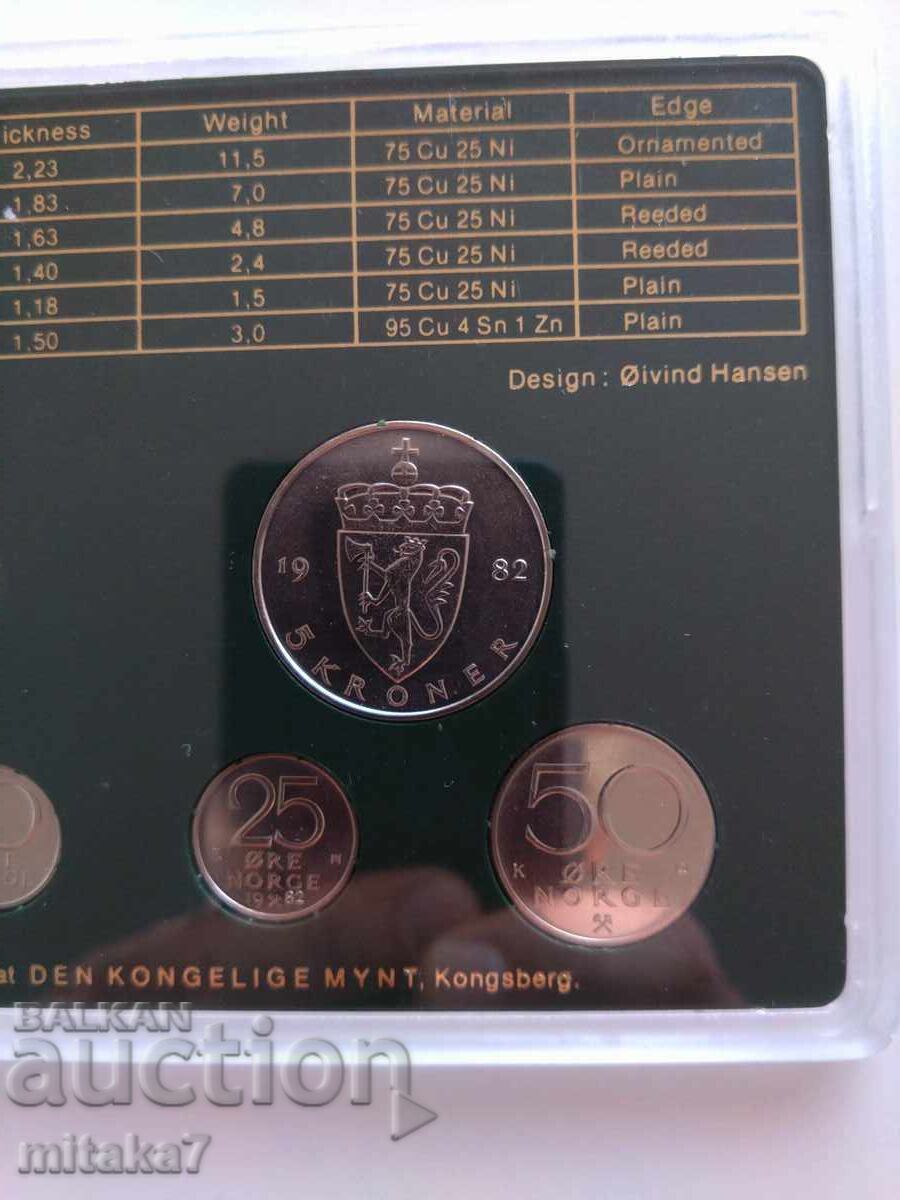 Σετ νομισμάτων, Νορβηγία, 1982 - 6