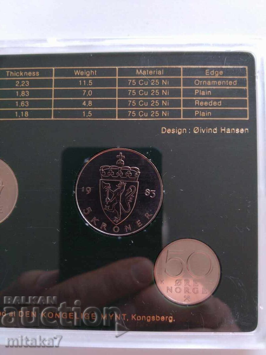 Set of coins, Norway, 1983 - 5