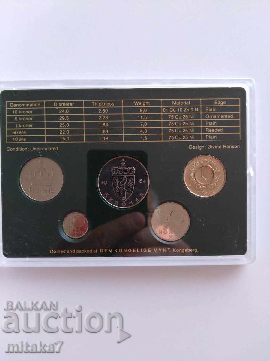Сет монети, Норвегия, 1984г. - 5