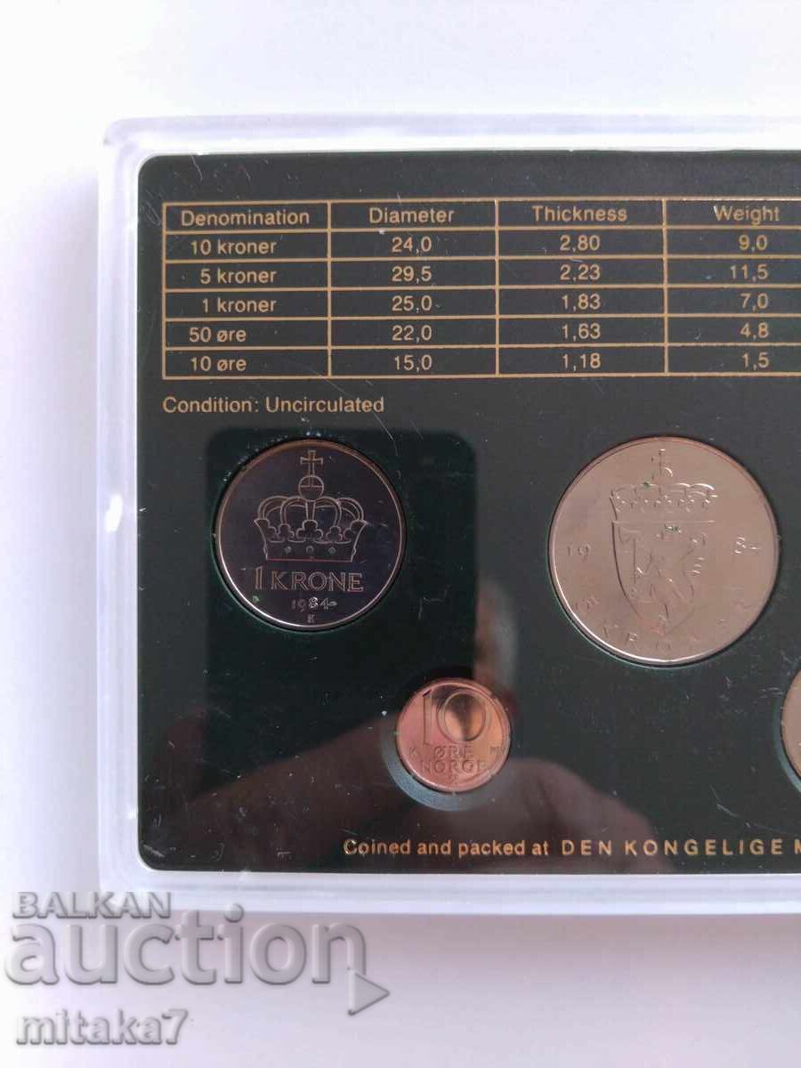 Сет монети, Норвегия, 1984г. - 6