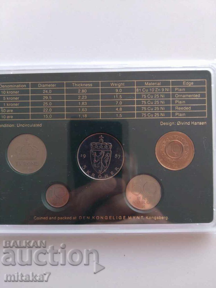 Доставка на Сет монети, Норвегия, 1987г. Доставка на Сет монети, Норвегия, 1987г.