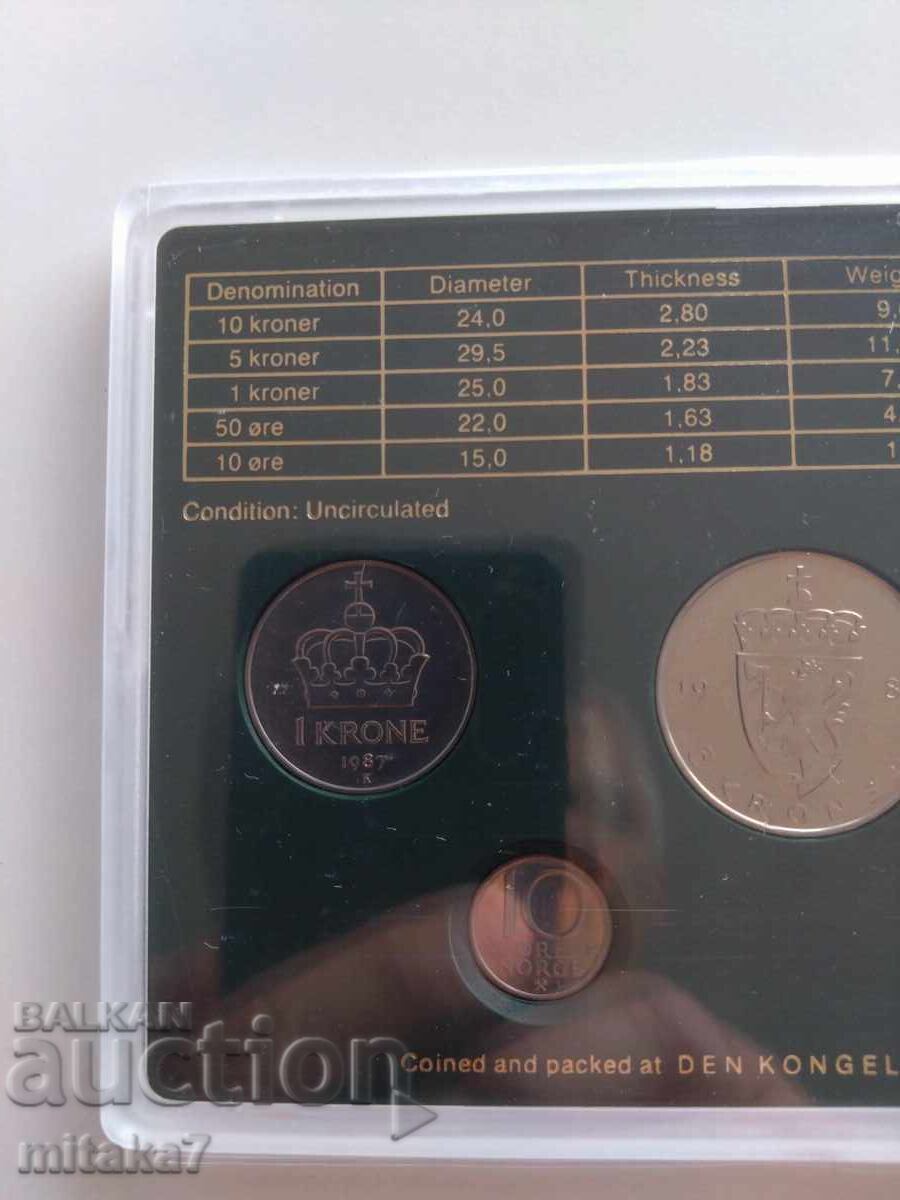 Σετ νομισμάτων, Νορβηγία, 1987 - 5 Σετ νομισμάτων, Νορβηγία, 1987 - 5