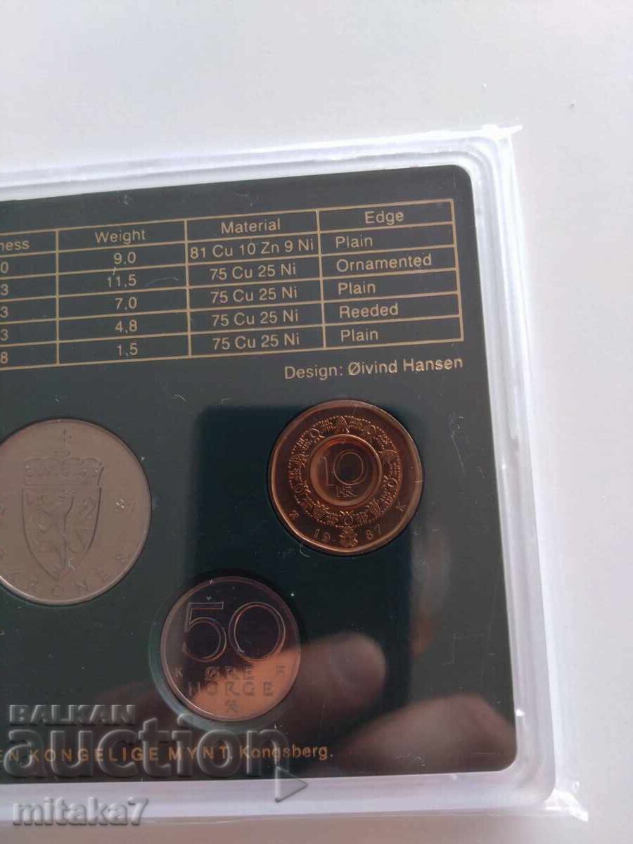 Сет монети, Норвегия, 1987г. - 6 Сет монети, Норвегия, 1987г. - 6