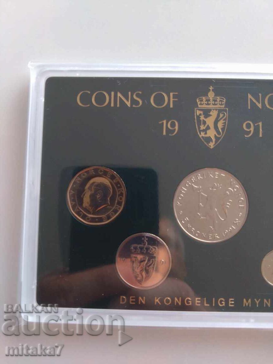 Set monede, Norvegia, 1991 cu preț € 8.00 | 15.65 BGN