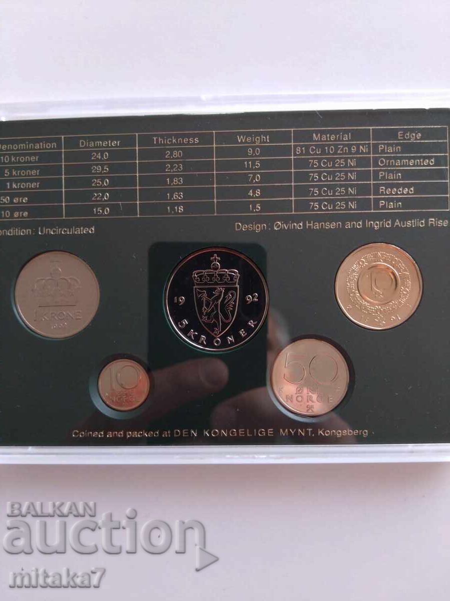 Доставка на Сет монети, Норвегия, 1992г. Доставка на Сет монети, Норвегия, 1992г.