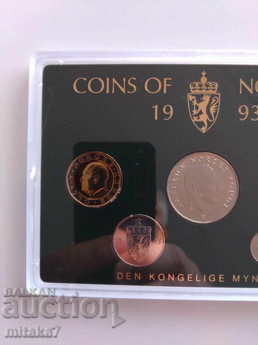 Сет монети, Норвегия, 1993г. с цена 14.00 лв. | € 7.16 Сет монети, Норвегия, 1993г. с цена 14.00 лв. | € 7.16