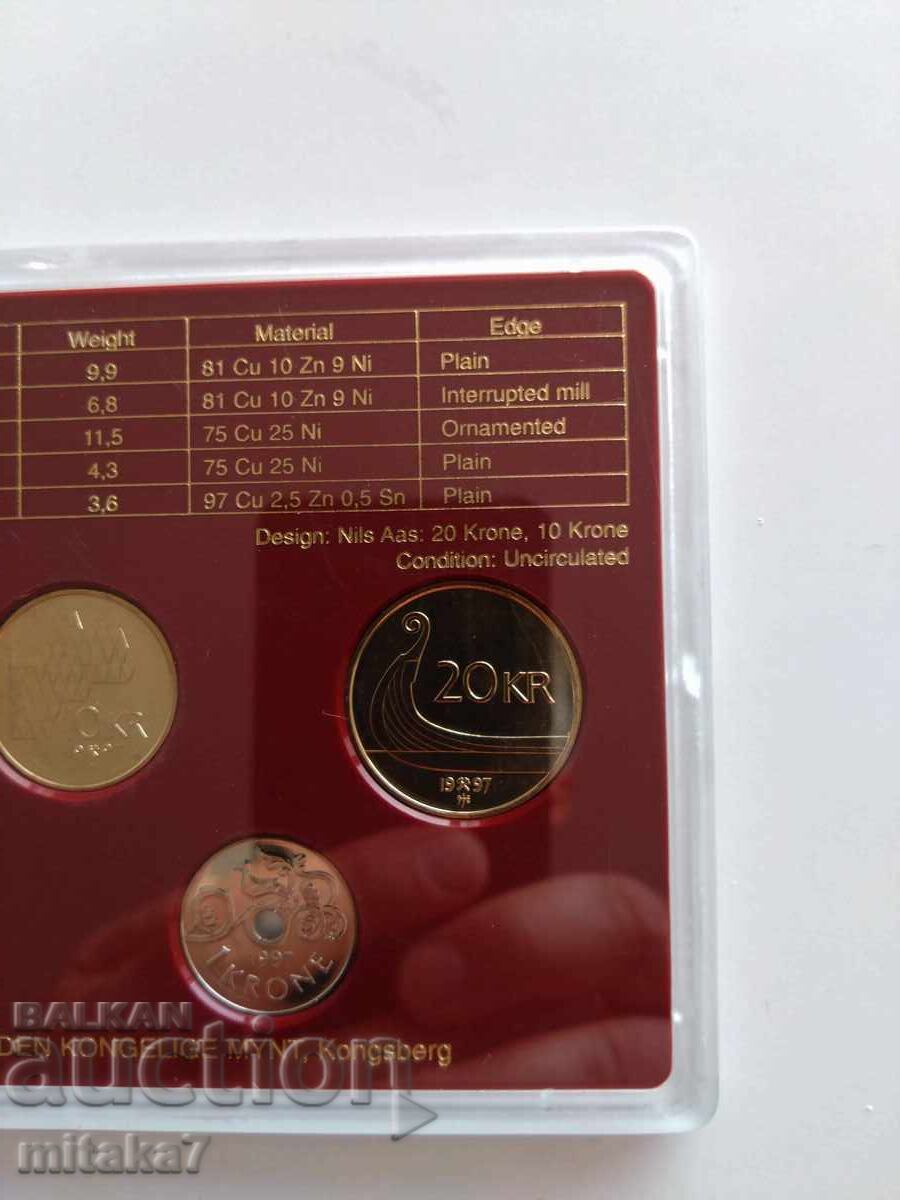 Сет монети, Норвегия, 1997г. - 6