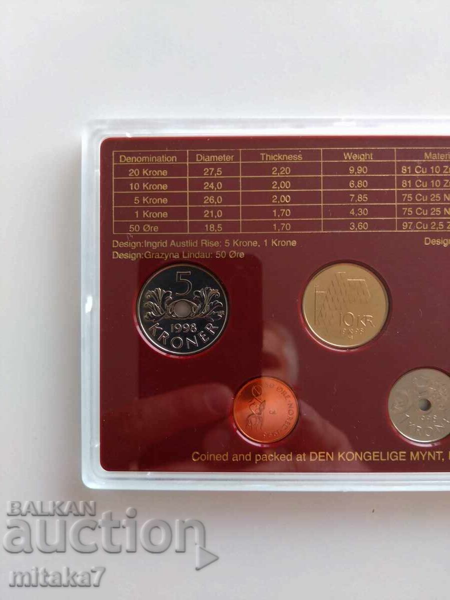 Set de monede, Norvegia, 1998. - 5