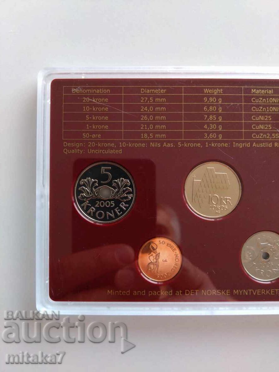 Σετ νομισμάτων, Νορβηγία, 2005. - 5