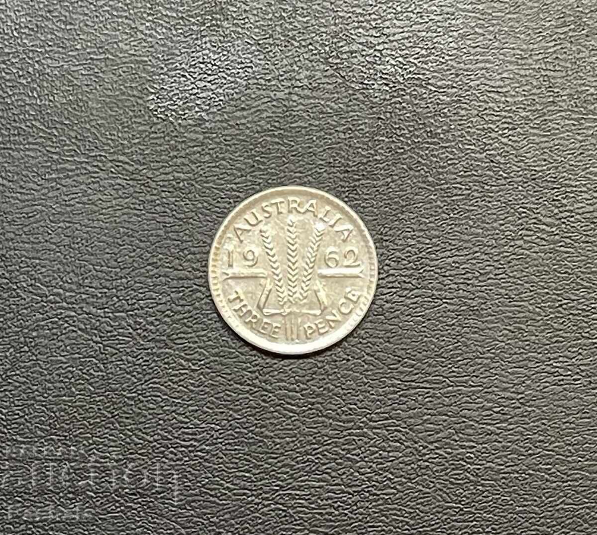 Australia 3 pence 1962 Australia 3 pence 1962