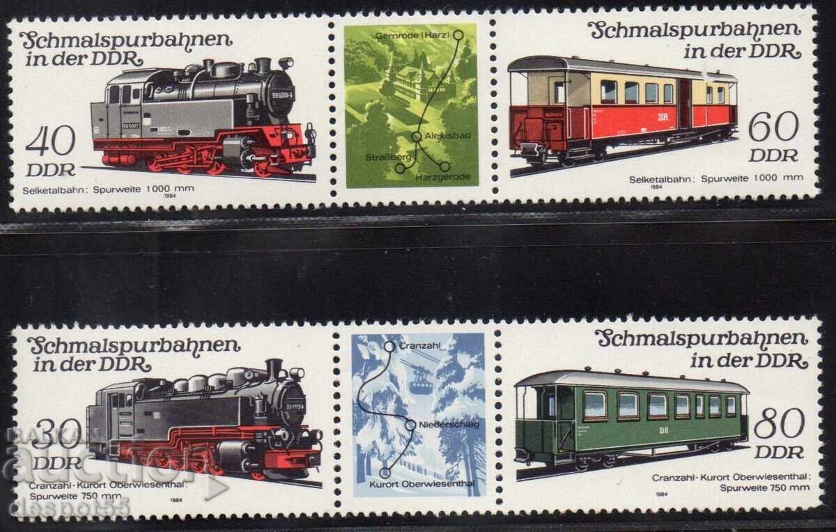 1984. Ανατολική Γερμανία. Σιδηροδρομικές γραμμές - Ατμομηχανές και επιβατικά τρένα