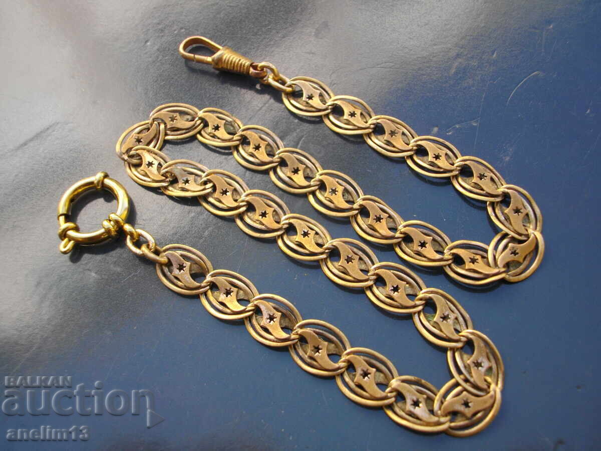 СТАР ПОЗЛАТЕН КЮСТЕК ЗА ДЖОБЕН ЧАСОВНИК с цена 60.00 лв. | € 30.68 СТАР ПОЗЛАТЕН КЮСТЕК ЗА ДЖОБЕН ЧАСОВНИК с цена 60.00 лв. | € 30.68