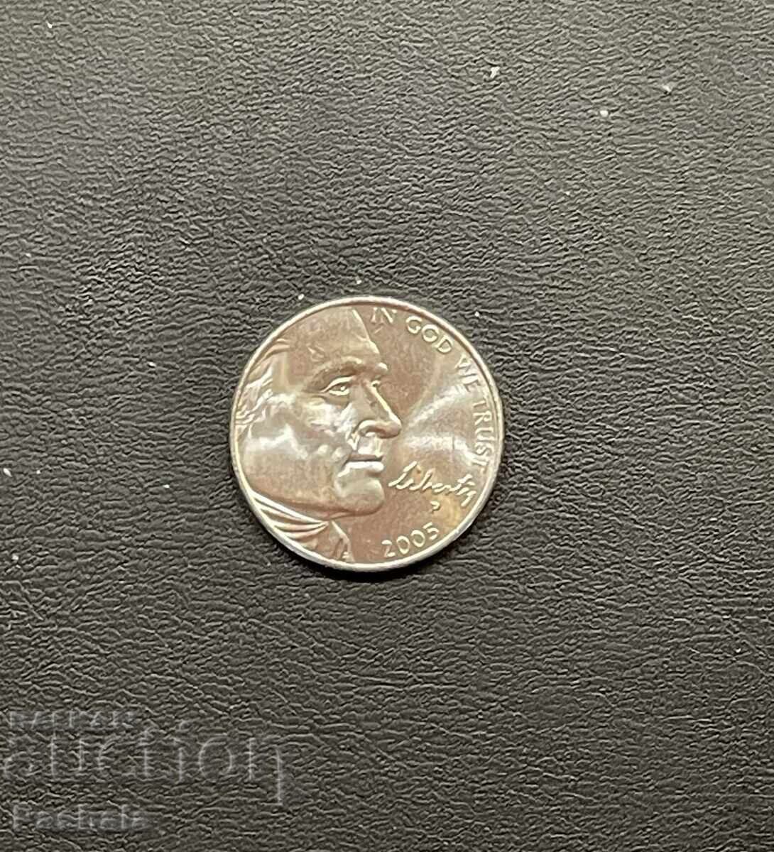 САЩ 5 цент 2005 г. с цена 5.00 лв. | € 2.56 САЩ 5 цент 2005 г. с цена 5.00 лв. | € 2.56