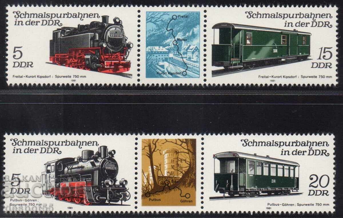 1981. GDR. Railroads - Locomotives and Passenger Train