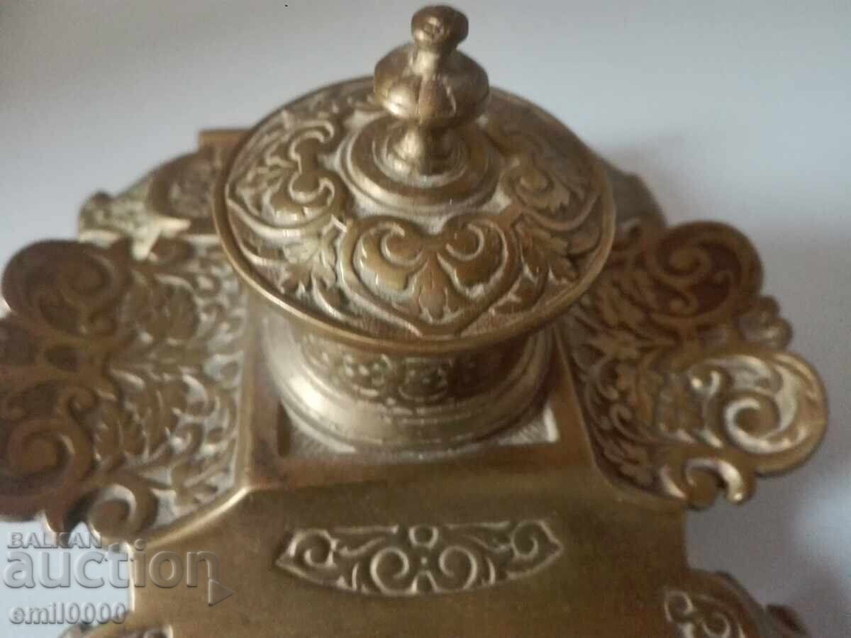 Old bronze inkwell - 6