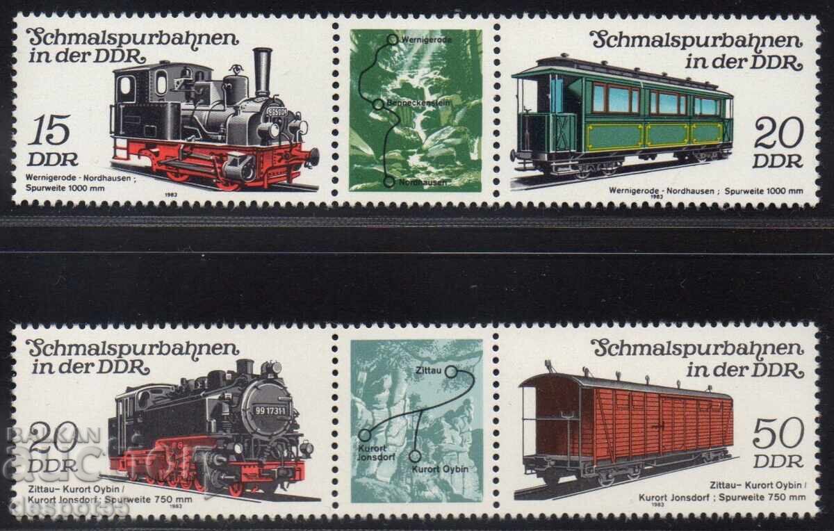 1983. ГДР. Железопътни линии - Локомотиви и пътнически влак.