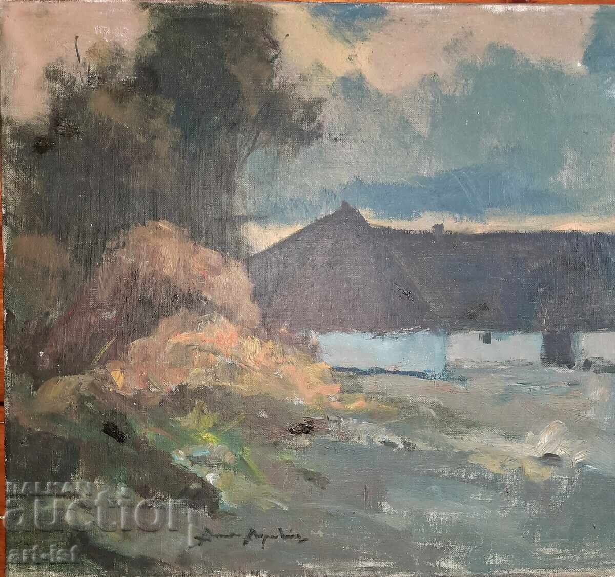 Landscape with Farm by the Swedish artist Arne Aspelin 1911-1990 with price 200.00 BGN | € 102.26