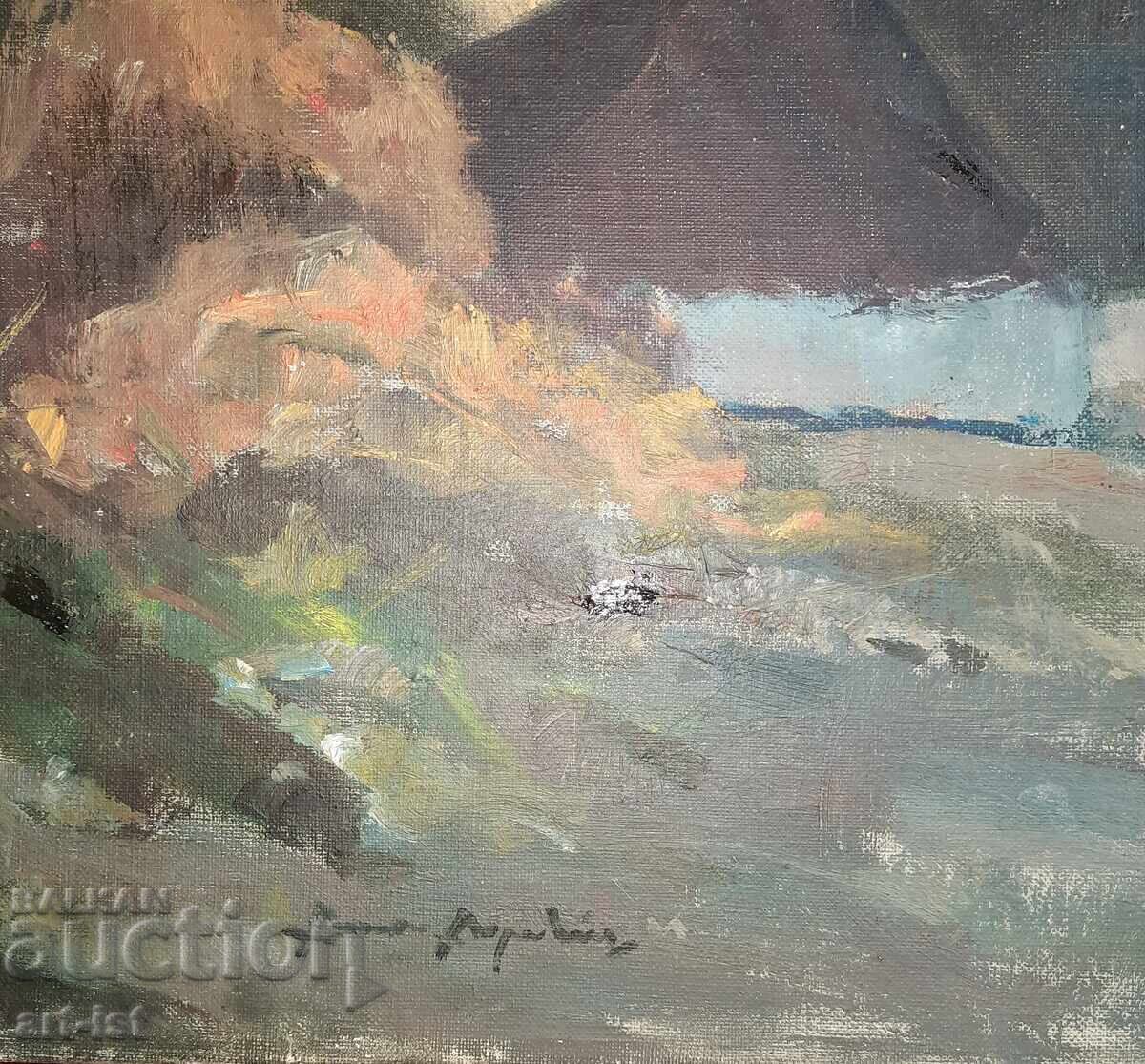 Auction  Landscape with Farm by the Swedish artist Arne Aspelin 1911-1990