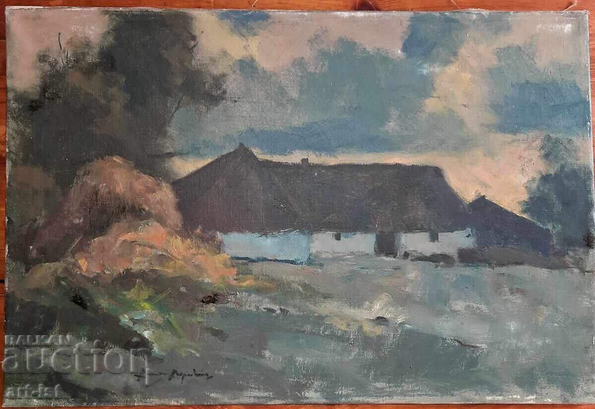 Landscape with Farm by the Swedish artist Arne Aspelin 1911-1990