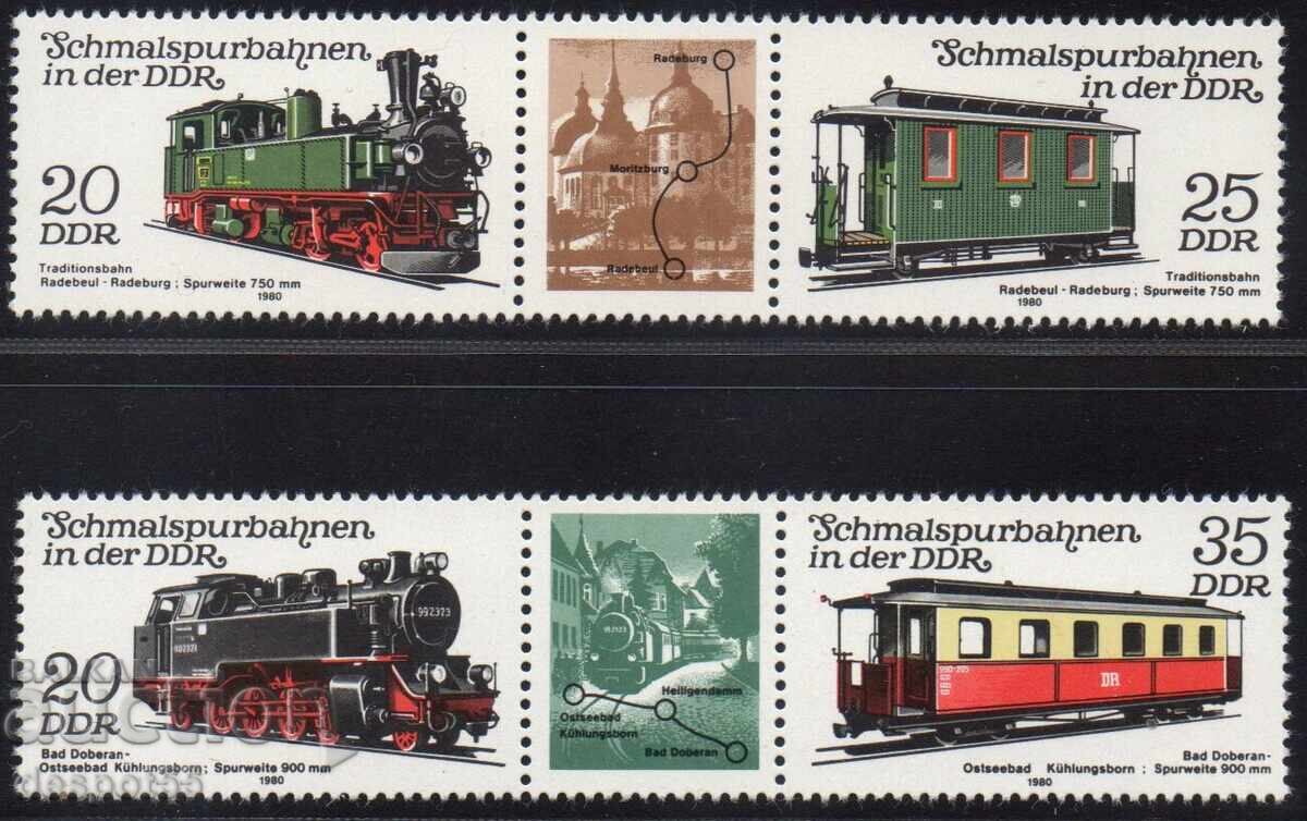 1980. ΓΔΡ. Σιδηροδρομικές Γραμμές - Ατμομηχανές και Επιβατικό Τρένο