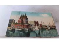 Ταχυδρομική κάρτα Stralsund Hafenpartie mit Lotsenwache 1925