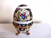 Όμορφο Πορσελάνινο Αυγό-Κουτί για Κοσμήματα-Λιμόζ