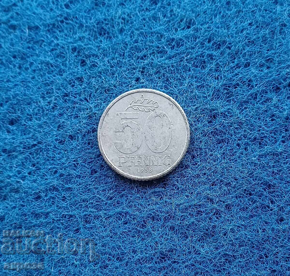 50 Pfenning GDR 1958 50 Pfenning GDR 1958