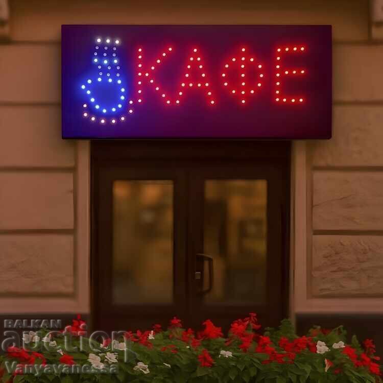 LED διαφημιστική πινακίδα ☕️✂️‍♀️ "Καφέ"