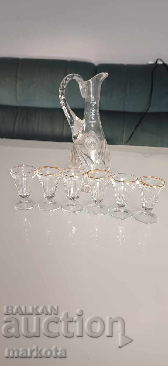 Foarte frumos set vechi pentru rachiu - 5 Foarte frumos set vechi pentru rachiu - 5