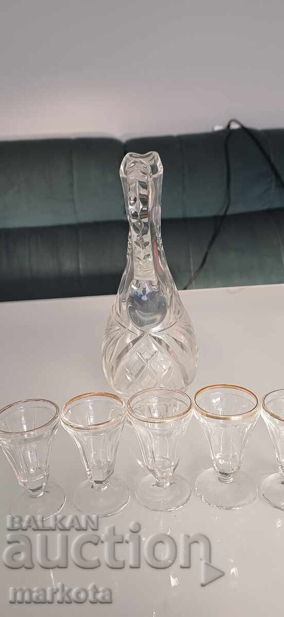 Foarte frumos set vechi pentru rachiu - 6 Foarte frumos set vechi pentru rachiu - 6