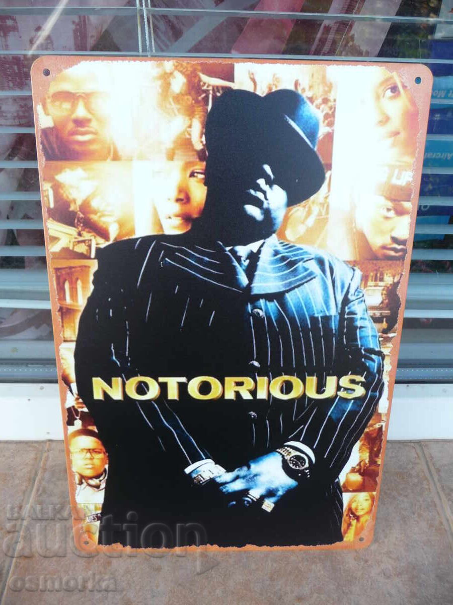 Μεταλλική πινακίδα μουσικής The Notorious B.I.G. χιπ χοπ ραπ μεγάλη Μεταλλική πινακίδα μουσικής The Notorious B.I.G. χιπ χοπ ραπ μεγάλη