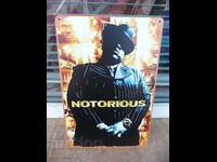 Placă metalică muzică The Notorious B.I.G. hip hop rap mare