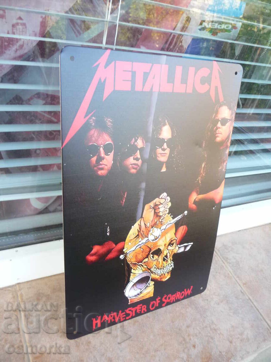 Μεταλλική πινακίδα μουσική Metallica heavy metal rock μπαλάντα trash με τιμή 18.00 BGN | € 9.20