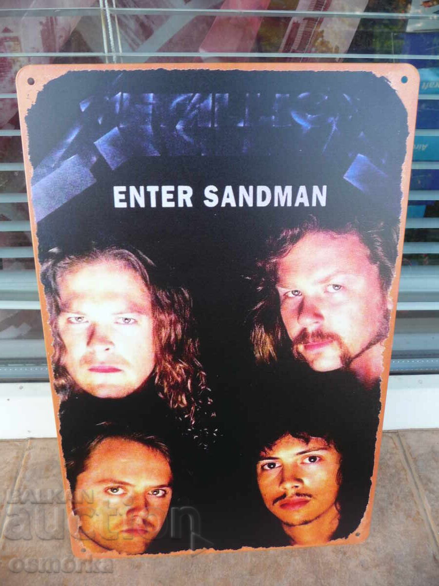Метална табела музика Metallica Enter Sedman Метъл група алб Метална табела музика Metallica Enter Sedman Метъл група алб