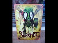 Placă metalică muzică Slipknot metal măști bâte măști de gaze