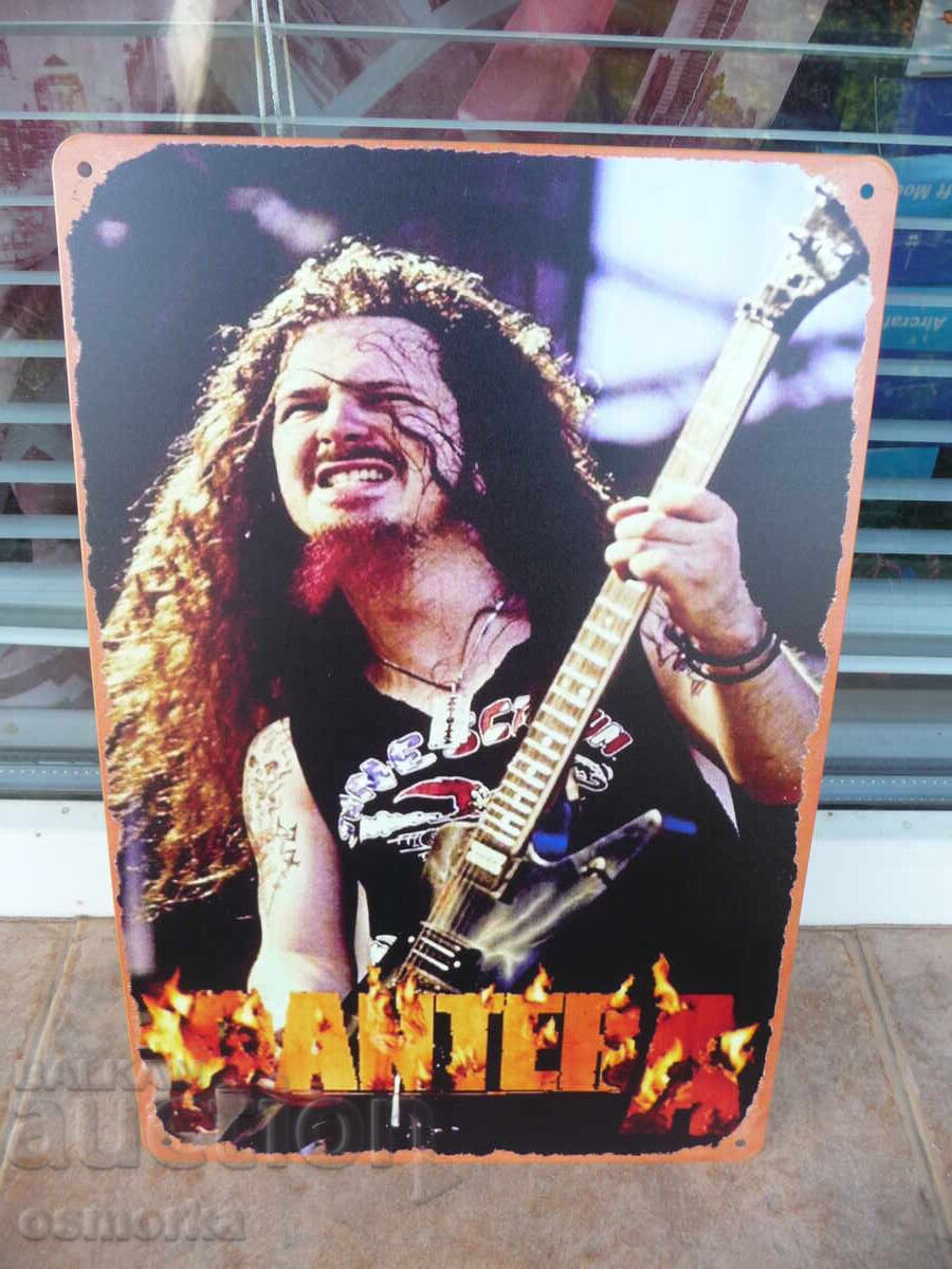 Metal Sign Music Pantera Dimebag Darrell Metal Guitar