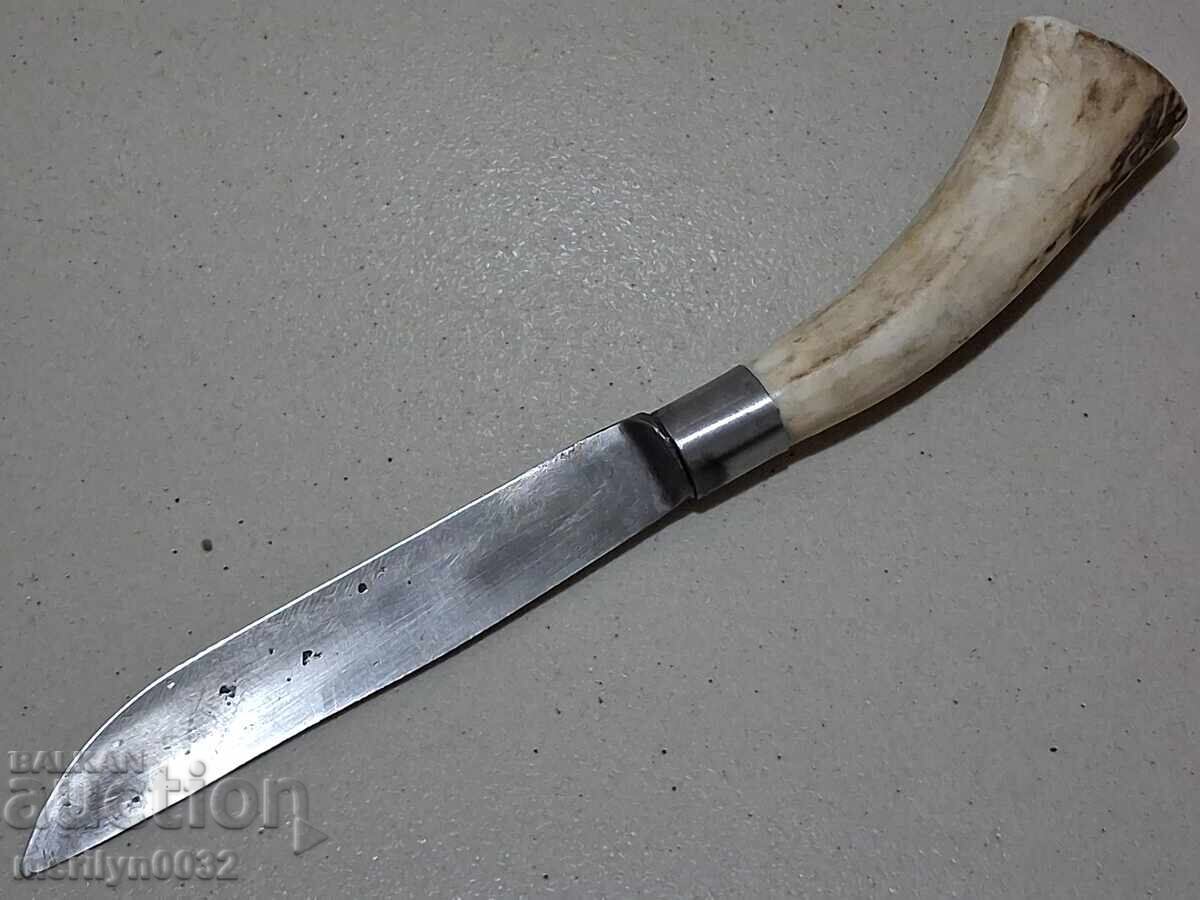 Cuțit de vânătoare german cu teacă, mâner din corn de cerb - 7