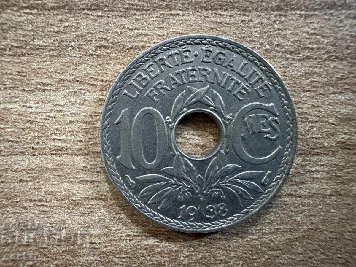 Франция - 10 сантима (1938) Франция - 10 сантима (1938)