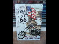 Placă metalică motocicletă Route 66 autostrada America călătorie
