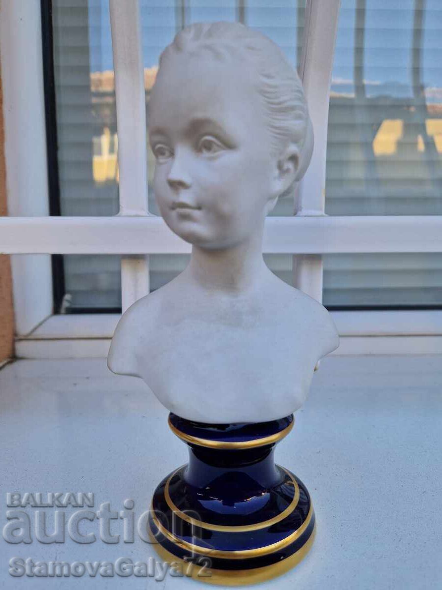 Licitație Frumoasă figurină antică din porțelan francez bust Limoges