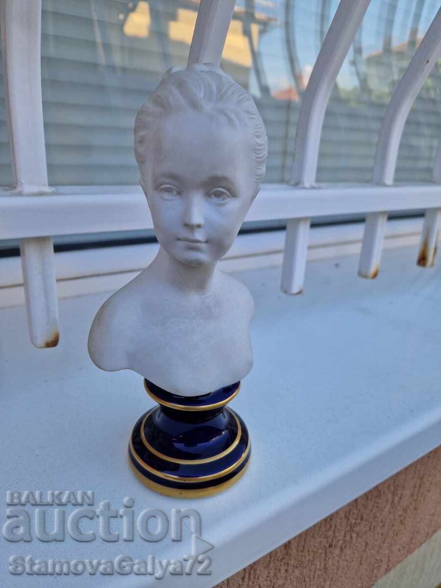 Livrarea Frumoasă figurină antică din porțelan francez bust Limoges