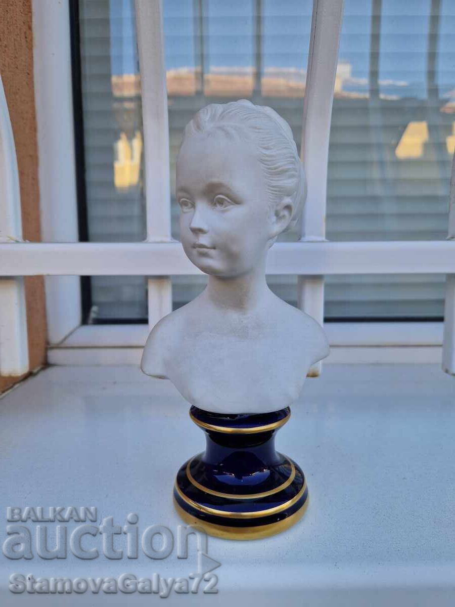 Beautiful Antique French Porcelain Bust Figure Limoges Beautiful Antique French Porcelain Bust Figure Limoges