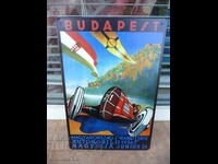 Placă metalică mașină Budapest 1936 raliu formula 1 cursă