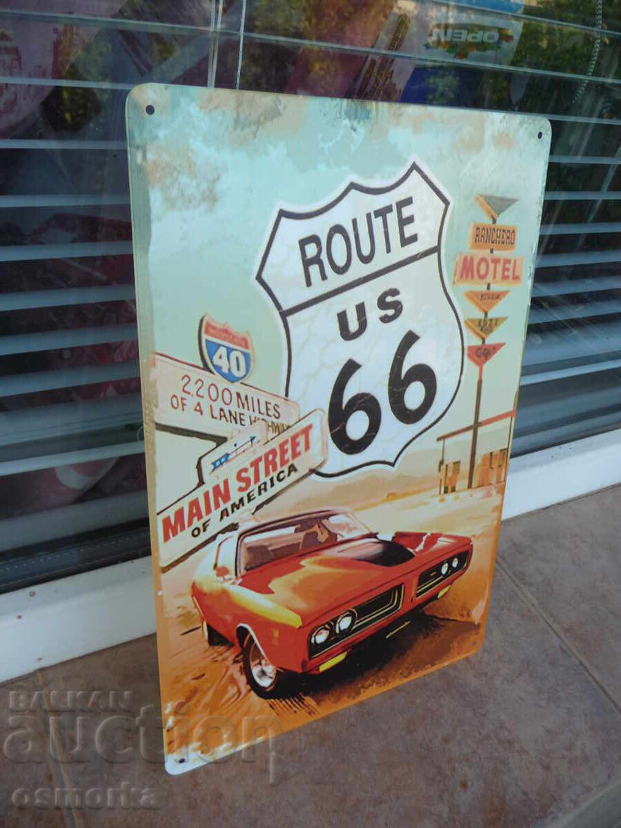 Метална табела кола Route 66 US Щатите магистралата крайпътн с цена 18.00 лв. | € 9.20