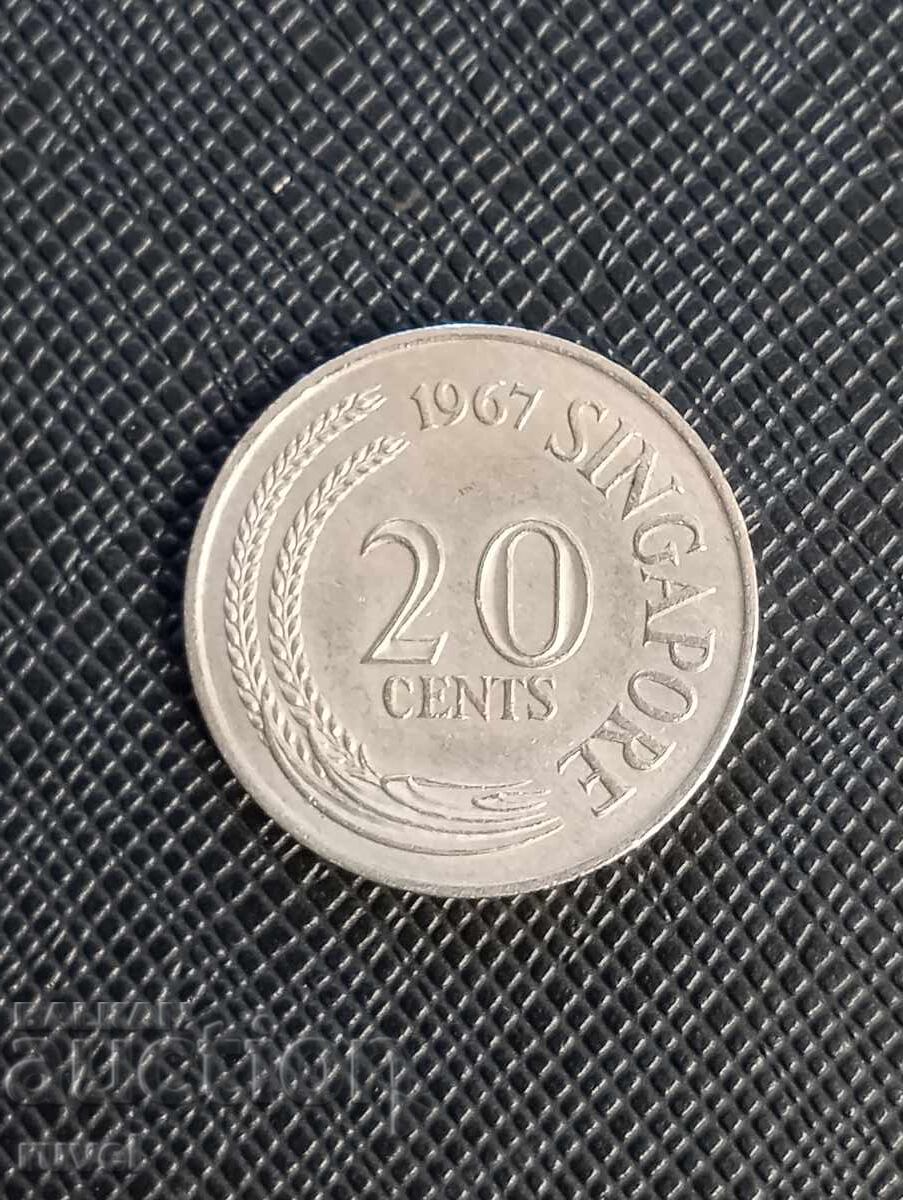 Сингапур 20 цента, 1967 г. Сингапур 20 цента, 1967 г.
